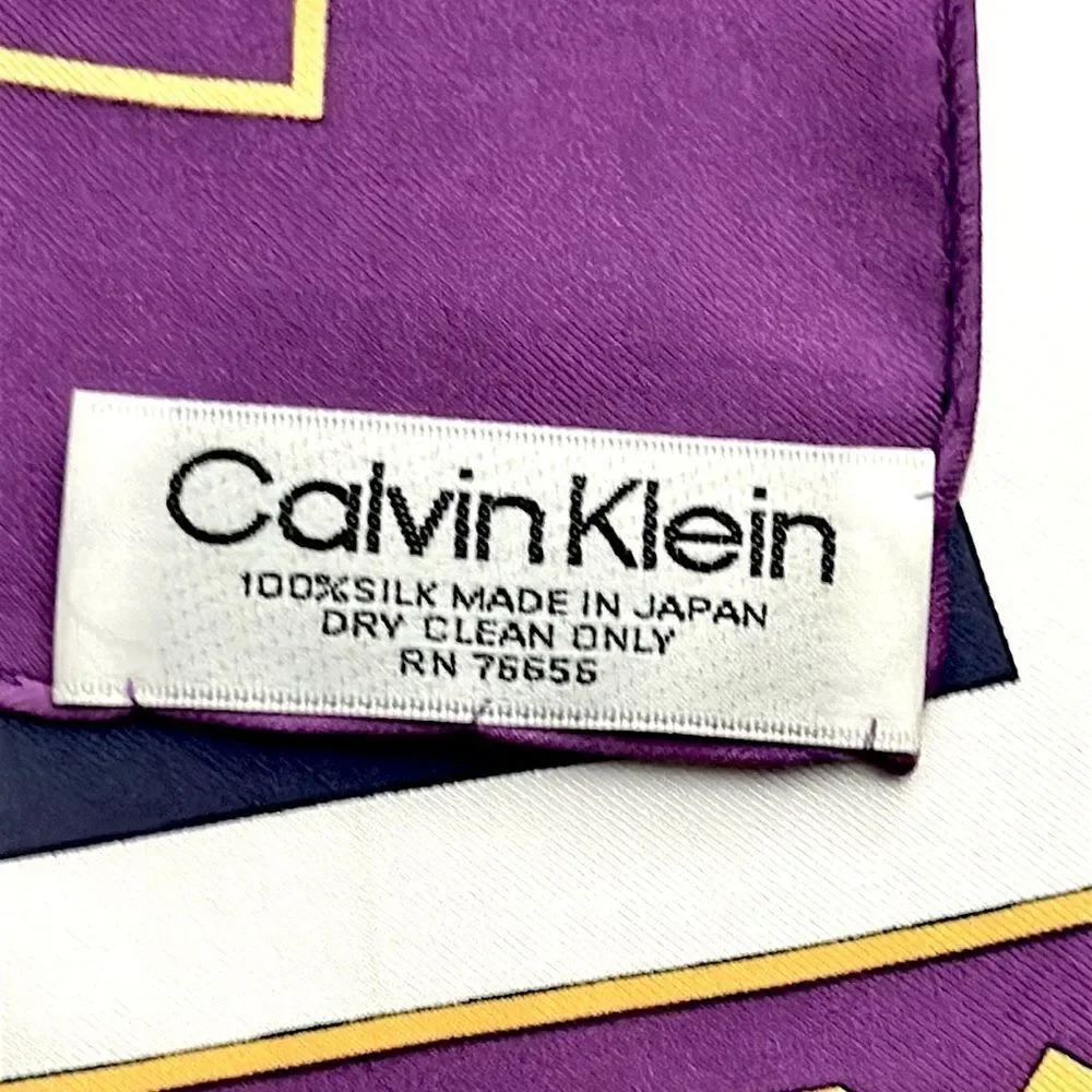 Calvin Klein Nautical Silk Scarf Vintage made in Japan 34x34 inches